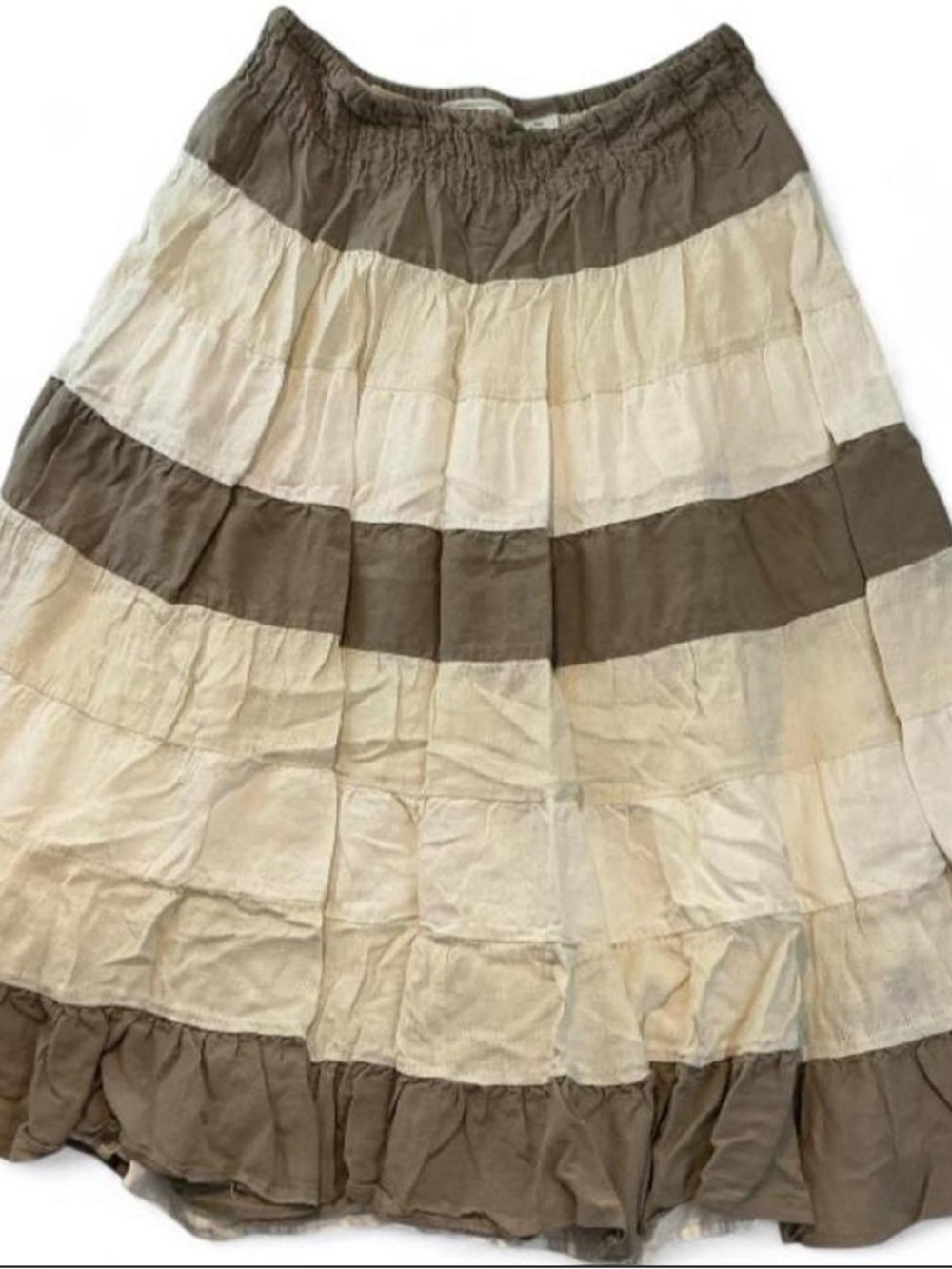 Coldwater Creek Prarie Skirt in cream and beige